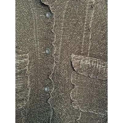 Toffee Apple Knit Ruffle Trim Button Front Long Sleeve Cardigan Brown XL EUC - Thumbnail 5