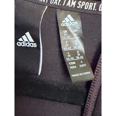 Adidas Cropped Hoodie Jacket Full Zip Black Athletic Sweatshirt Women’s Size M - Thumbnail 7