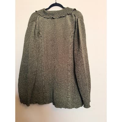 Toffee Apple Knit Ruffle Trim Button Front Long Sleeve Cardigan Brown XL EUC - Thumbnail 11