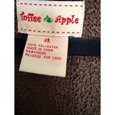 Toffee Apple Knit Ruffle Trim Button Front Long Sleeve Cardigan Brown XL EUC - Thumbnail 9