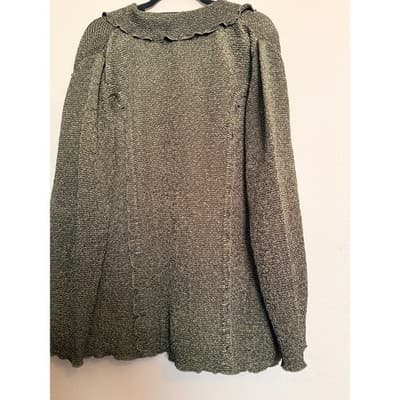 Toffee Apple Knit Ruffle Trim Button Front Long Sleeve Cardigan Brown XL EUC - Thumbnail 13