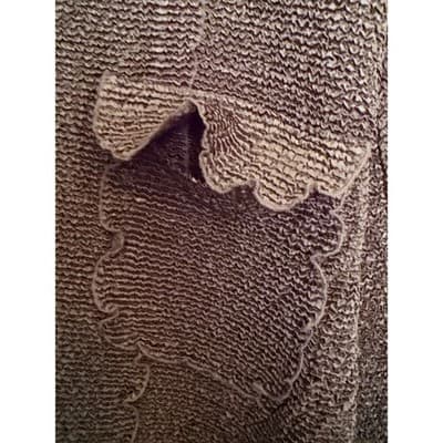 Toffee Apple Knit Ruffle Trim Button Front Long Sleeve Cardigan Brown XL EUC - Thumbnail 3
