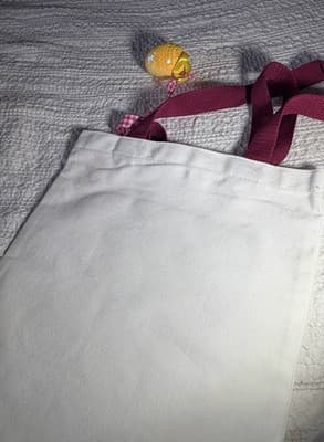 Easter Bunny Sequin Red Canvas Tote Custom Design Embellish OOAK Basket Bag NEW - Thumbnail 8