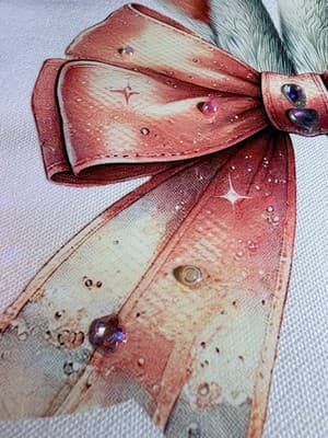 Easter Bunny Ears Pink Canvas Tote Custom Design Embellish OOAK Basket Bag NEW - Thumbnail 5