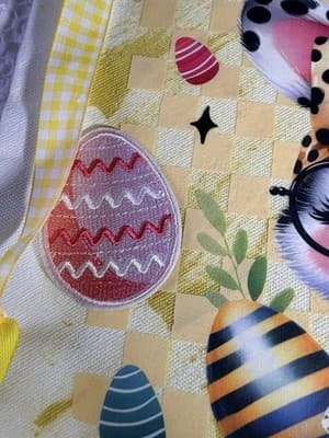 Easter Bunny Vibes Smart Canvas Tote Custom Design Embellish OOAK Basket Bag NEW - Thumbnail 4