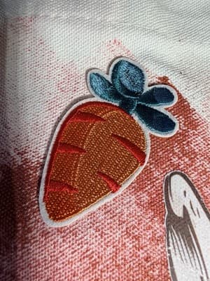 Easter Bunny Carrot Canvas Tote Custom Design Embellish OOAK Basket Bag NEW - Thumbnail 4