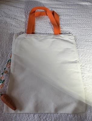 Easter Bunny Carrot Canvas Tote Custom Design Embellish OOAK Basket Bag NEW - Thumbnail 11