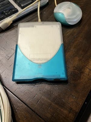 Vintage 1st Ed Apple iMac G3 Bondi Blue Mac PC Mouse Drive Complete Box WORKS - Thumbnail 4