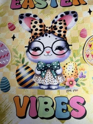 Easter Bunny Vibes Smart Canvas Tote Custom Design Embellish OOAK Basket Bag NEW - Thumbnail 6
