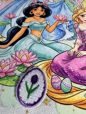 Disney Princess Canvas Easter Tote Custom Design Embellished OOAK Basket Bag NEW - Thumbnail 4