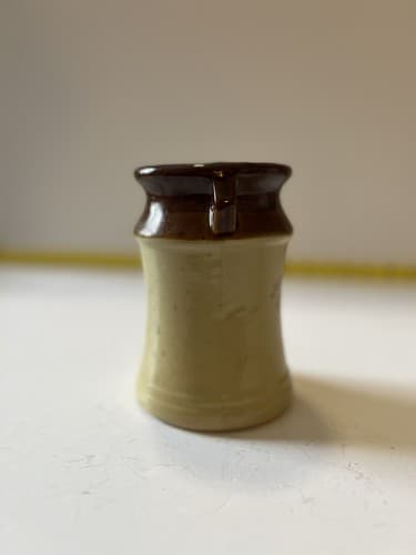 Kitchen Utensil Vintage 70’s Retro Brown Ivory Drip Pottery Jar Holder Toolery - Thumbnail 4