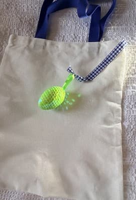 Easter Bunny Kisses Wish Canvas Tote Custom Design Embellish OOAK Basket Bag NEW - Thumbnail 8