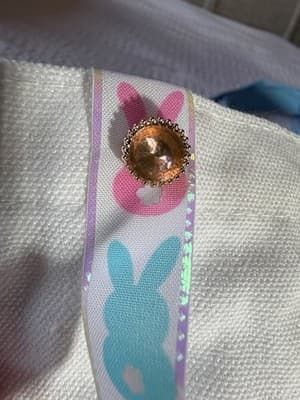 Easter Bunny Rabbit Peep Canvas Tote Custom Design Embellish OOAK Basket Bag NEW - Thumbnail 5