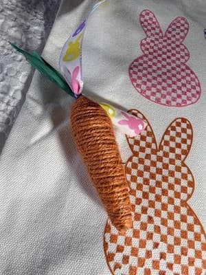 Easter Bunny Rabbit Peep Canvas Tote Custom Design Embellish OOAK Basket Bag NEW - Thumbnail 4