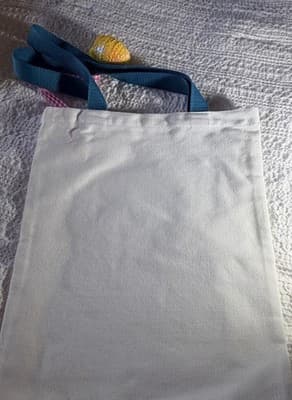 Easter Bunny Sequin Blue Canvas Tote Custom Design Embellish OOAK Basket Bag NEW - Thumbnail 7