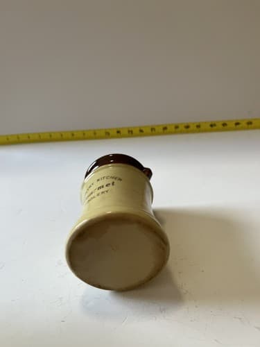 Kitchen Utensil Vintage 70’s Retro Brown Ivory Drip Pottery Jar Holder Toolery - Thumbnail 6