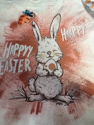 Easter Bunny Carrot Canvas Tote Custom Design Embellish OOAK Basket Bag NEW - Thumbnail 9