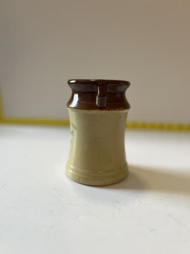 Kitchen Utensil Vintage 70’s Retro Brown Ivory Drip Pottery Jar Holder Toolery - Thumbnail 2