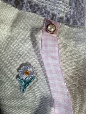 Easter Bunny Canvas Tote Custom Design Embellished OOAK Egg Hunt Basket Bag NEW - Thumbnail 4