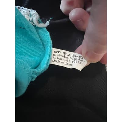 Build A Bear Tiny Tees Blue Tank Top Black Shorts Bear Clothing Set Size #G - Thumbnail 9