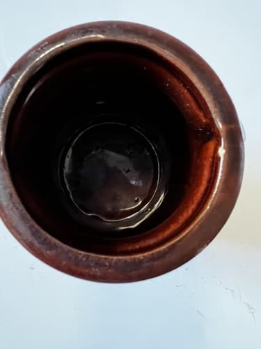 Kitchen Utensil Vintage 70’s Retro Brown Ivory Drip Pottery Jar Holder Toolery - Thumbnail 8