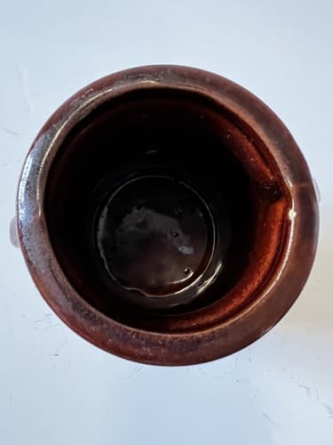 Kitchen Utensil Vintage 70’s Retro Brown Ivory Drip Pottery Jar Holder Toolery - Thumbnail 9
