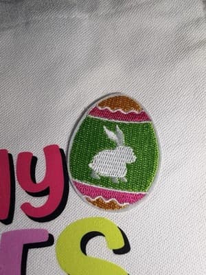 Easter Bunny Kisses Wish Canvas Tote Custom Design Embellish OOAK Basket Bag NEW - Thumbnail 3
