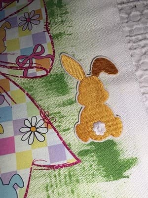 Easter Bunny Peep Floral Canvas Tote Custom Design Embellish OOAK Basket Bag NEW - Thumbnail 3