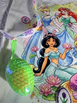 Disney Princess Canvas Easter Tote Custom Design Embellished OOAK Basket Bag NEW - Thumbnail 5