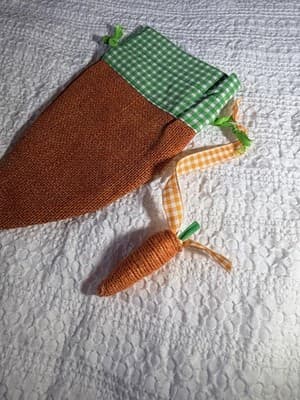 Easter Carrot Burlap Drawstring Small Custom Design Basket Gift Bag Decor #D - Thumbnail 5