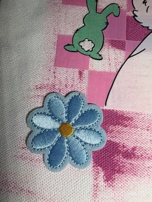 Easter Bunny Pink Egg Canvas Tote Custom Design Embellish OOAK Basket Bag NEW - Thumbnail 4