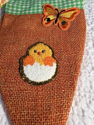 Easter Carrot Burlap Drawstring Small Custom Design Basket Gift Bag Decor #D - Thumbnail 2