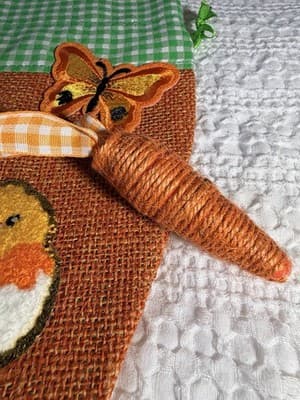 Easter Carrot Burlap Drawstring Small Custom Design Basket Gift Bag Decor #D - Thumbnail 4