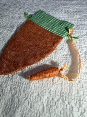 Easter Carrot Cross Burlap Drawstring Small Custom Design Basket Gift Bag #F - Thumbnail 6