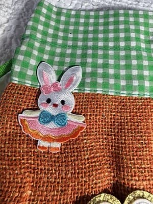Easter Carrot Burlap Drawstring Small Custom Design Basket Gift Bag Decor #C - Thumbnail 3