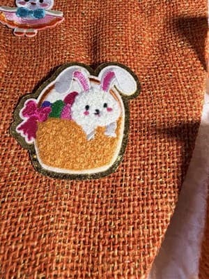 Easter Carrot Burlap Drawstring Small Custom Design Basket Gift Bag Decor #C - Thumbnail 2