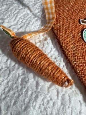 Easter Carrot Cross Burlap Drawstring Small Custom Design Basket Gift Bag #F - Thumbnail 4