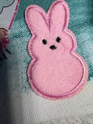 Easter Peeps Bow Blue Canvas Tote Custom Design Embellish OOAK Basket Bag NEW - Thumbnail 4