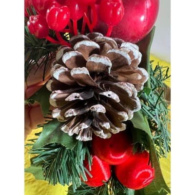 Vintage Christmas Floral Picks Holly Thred Spun Cotton Mini Ornament - Thumbnail 20