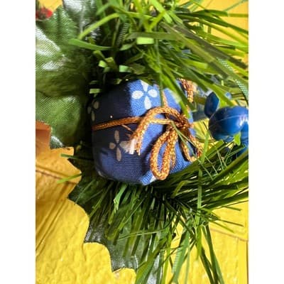 Vintage Christmas Floral Picks Holly Thred Spun Cotton Mini Ornament - Thumbnail 12