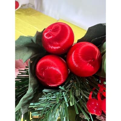 Vintage Christmas Floral Picks Holly Thred Spun Cotton Mini Ornament - Thumbnail 18