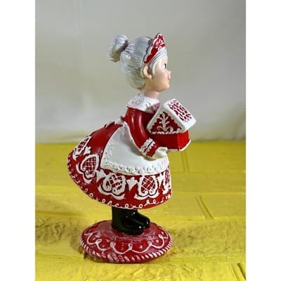 Mrs. Santa Claus Christmas Figurine Red Gingerbread Adorable - Thumbnail 8