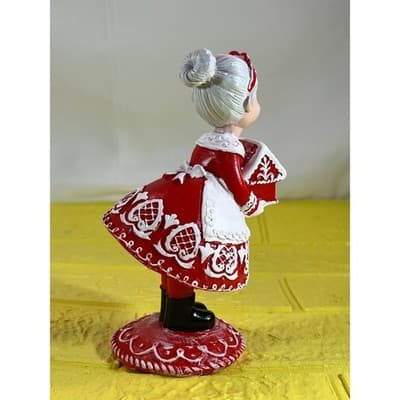 Mrs. Santa Claus Christmas Figurine Red Gingerbread Adorable - Thumbnail 10