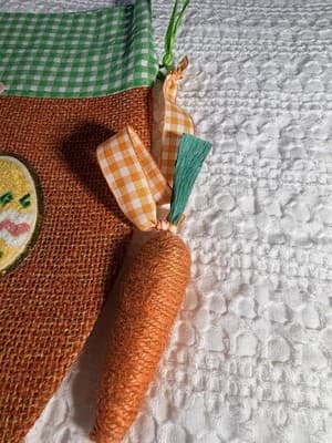 Easter Carrot Burlap Drawstring Small Custom Design Basket Gift Bag Decor #B - Thumbnail 3