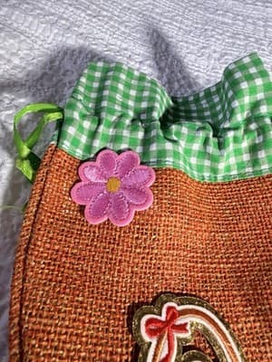 Easter Carrot Burlap Drawstring Small Custom Design Basket Gift Bag Decor #A - Thumbnail 4