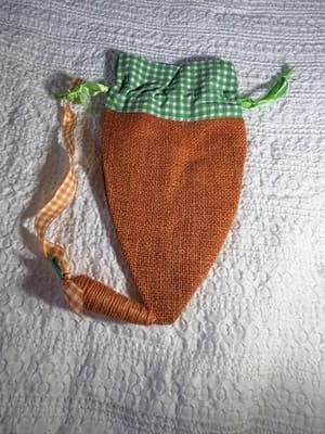 Easter Carrot Burlap Drawstring Small Custom Design Basket Gift Bag Decor #C - Thumbnail 6