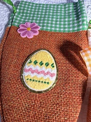 Easter Carrot Burlap Drawstring Small Custom Design Basket Gift Bag Decor #B - Thumbnail 2