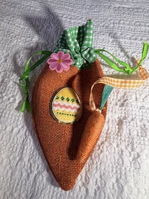 Easter Carrot Burlap Drawstring Small Custom Design Basket Gift Bag Decor #B - Thumbnail 4