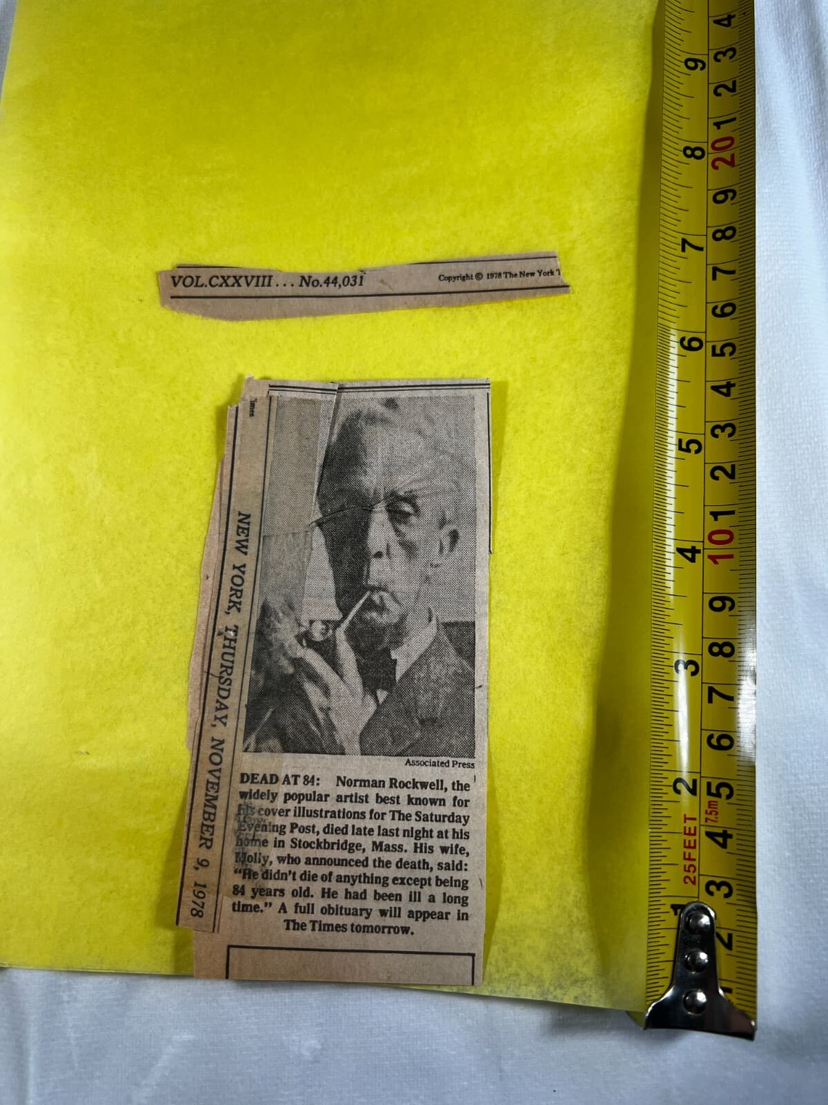 1978 Norman Rockwell Obituary Death Announcement NY Times Ephemera Vintage Rare - Thumbnail 7