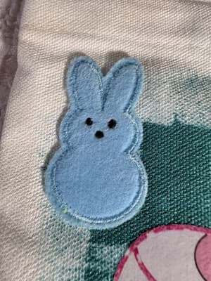 Easter Peeps Bow Blue Canvas Tote Custom Design Embellish OOAK Basket Bag NEW - Thumbnail 5